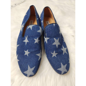 Steve Madden Mens Lodestar‎ Loafers Shoes Blue White Star Print Slip On 7 M